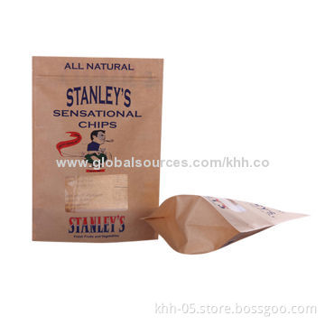 Kraft Paper Stand Up Bag with Oval Clear Window